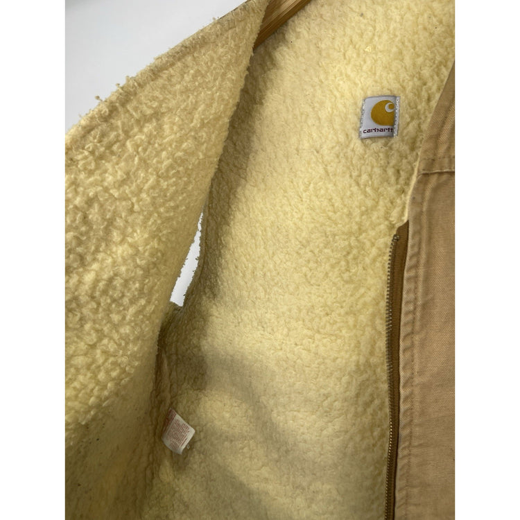 Carhartt Duck Work Vest Made in USA Camel Brown Men’s L Used Bomber Bullet