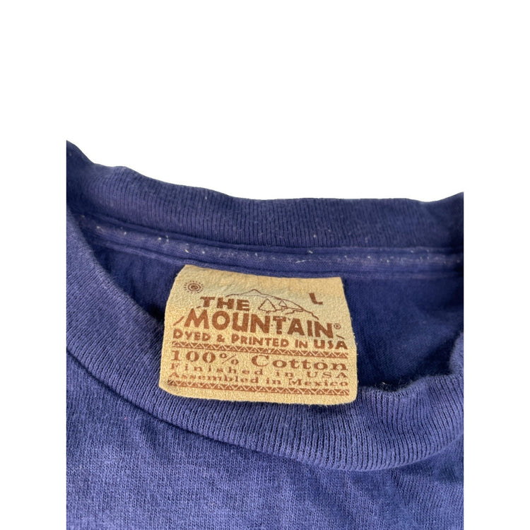 The Mountain Blue Tie-Dye Puppy Dog Basket Graphic Cotton Tee Shirt Size L