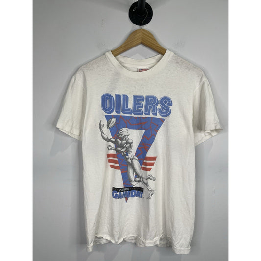 Vintage Hanes NFL Houston Oilers Football T-Shirt White M USA