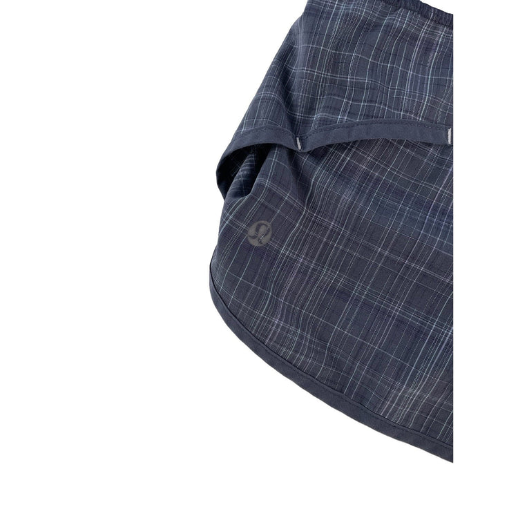 Womens Lululemon Gray Charcoal Plaid Speed Up Low Rise Running Shorts Size 8