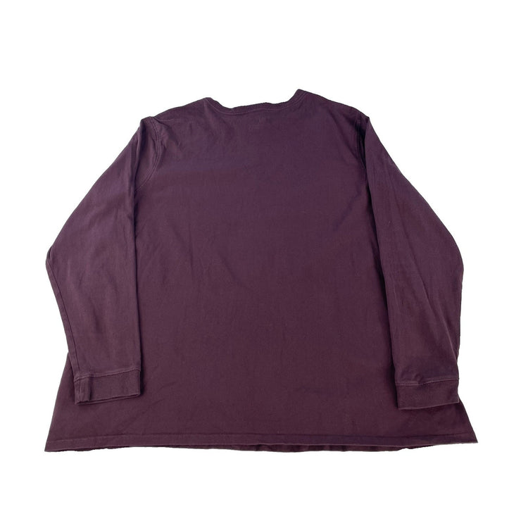 Mens Carhartt Plum Burgundy Long Sleeve Pocket T Shirt Size 2X Original Fit
