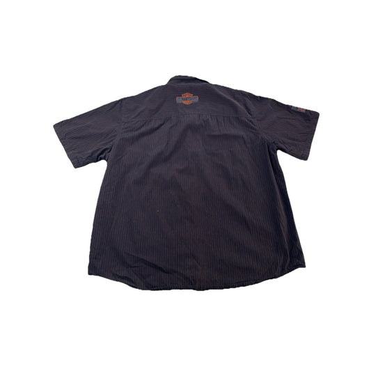 Men’s Harley Davidson Genuine Motorclothes Striped ButtonUp SS Shirt Size 2XL