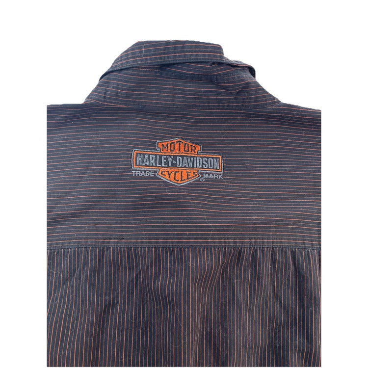Men’s Harley Davidson Genuine Motorclothes Striped ButtonUp SS Shirt Size 2XL