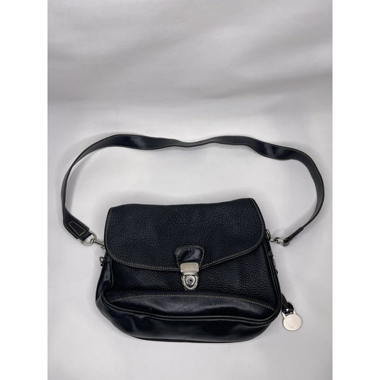 Vintage Dooney And Bourke Black Leather Shoulder Bag