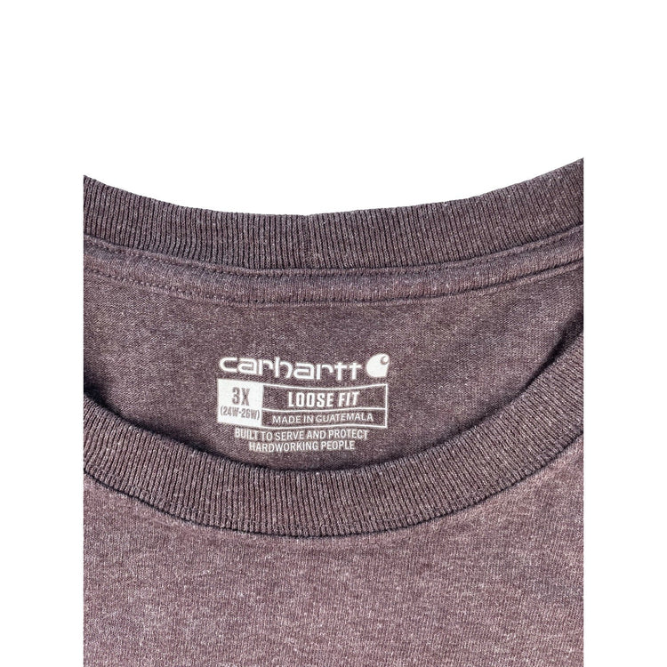 Mens Carhartt Heather Purple Loose Fit Short Sleeve Pocket T Shirt Size 3X