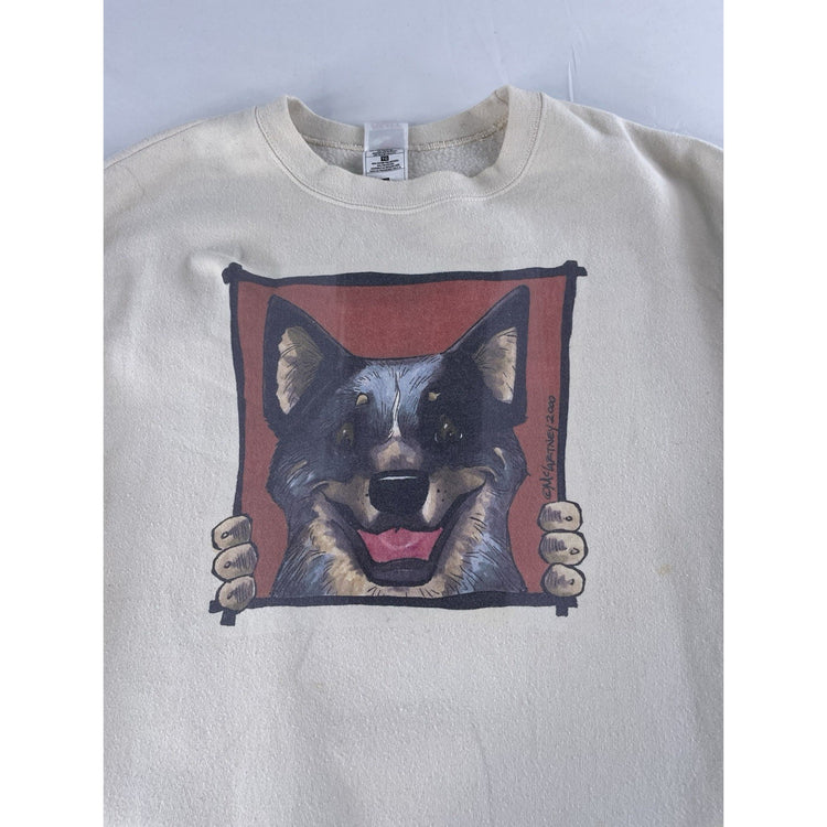 Mens Tan Austrialian Cattle Dog Graphic Crewneck Sweatshirt Size XL
