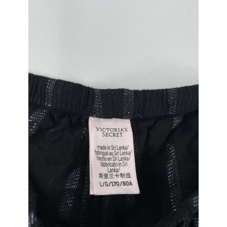 Womens Victoria’s Secret Striped Black Sleep Pants Size Large