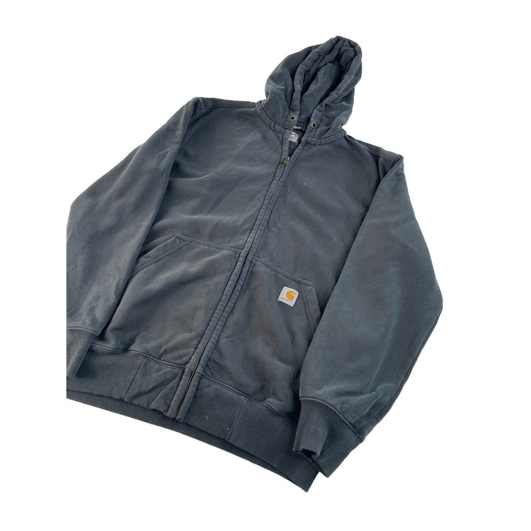 Men's Carhartt Rain Defender Loose Fit Midweight Full-Zip Hoodie Black Size M