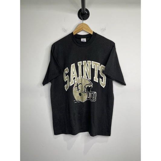Adult Logo 7 Tag Made In The US New Orleans Saints T Shirt Black Sz XL