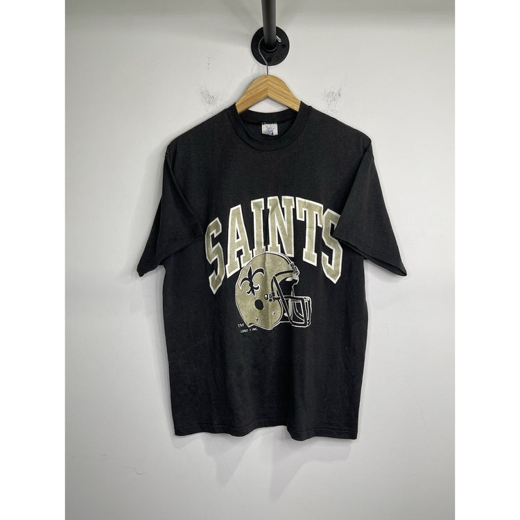 Adult Logo 7 Tag Made In The US New Orleans Saints T Shirt Black Sz XL