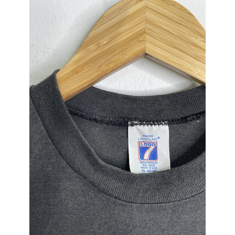 Adult Logo 7 Tag Made In The US New Orleans Saints T Shirt Black Sz XL