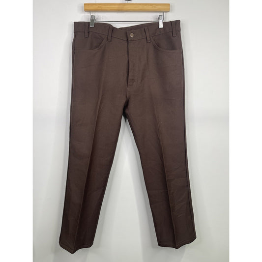 Vintage Levis Sta-Prest Pants Mens 40x32 Brown Straight Leg Dress Slacks 90s
