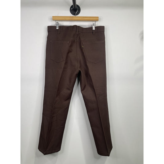 Vintage Levis Sta-Prest Pants Mens 40x32 Brown Straight Leg Dress Slacks 90s