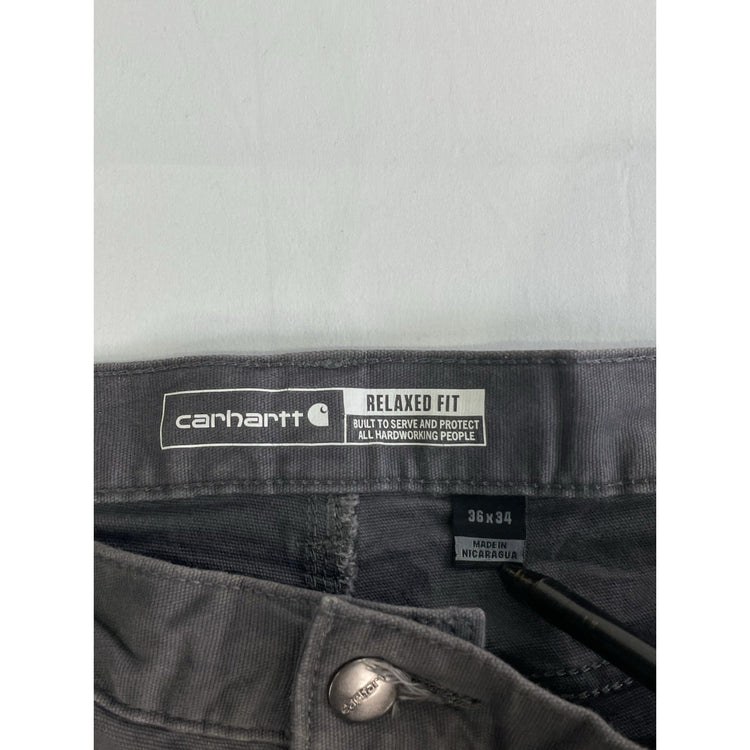 Mens Carhartt Gray Relaxed Fit Cargo Pants Size 36x34