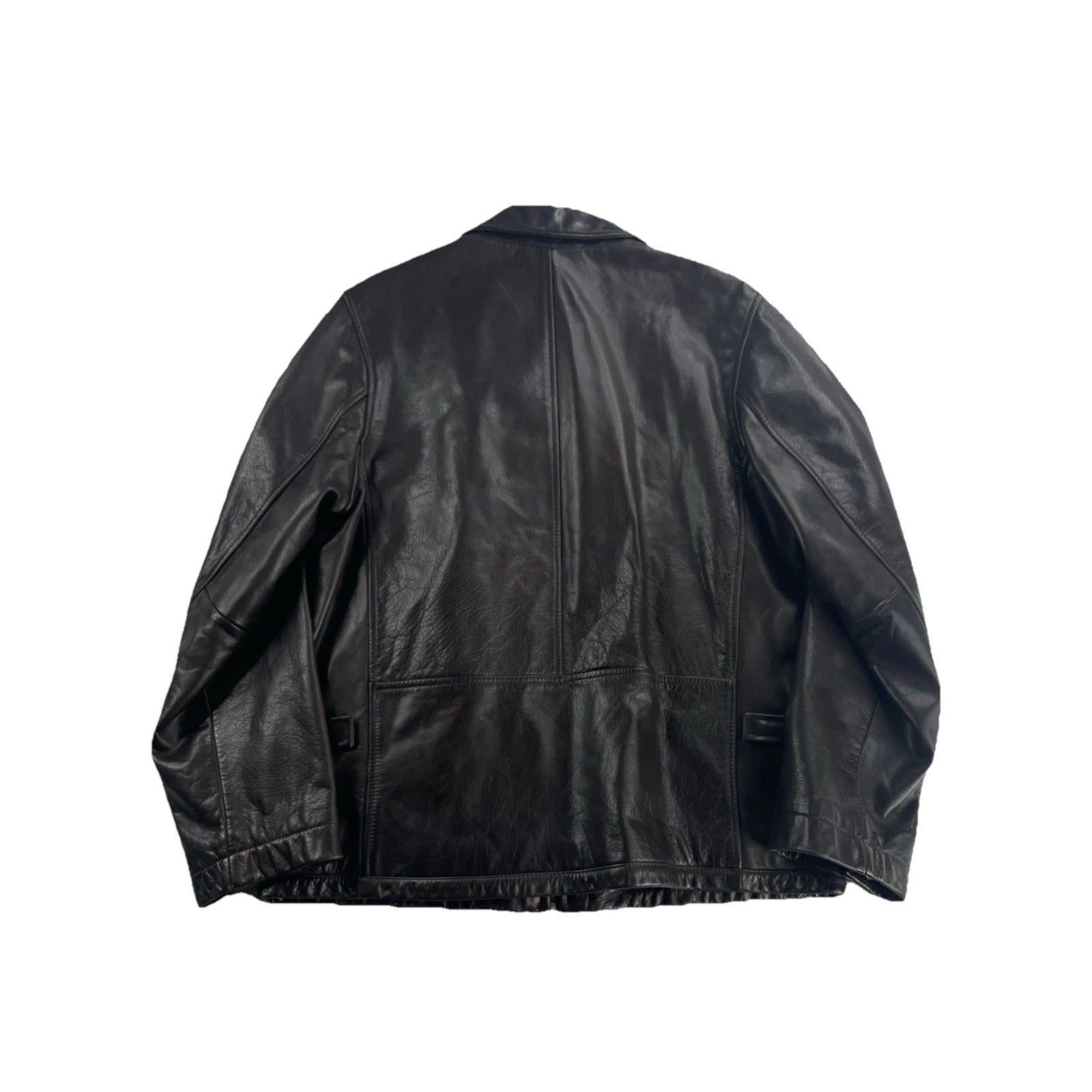 Banana Republic Leather Jacket Mens Medium Full Zip Lined Brown Moto
