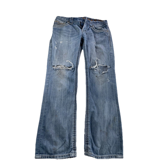 Men’s Rock Revival Buckle Straight light Wash Blue Jeans Size 32