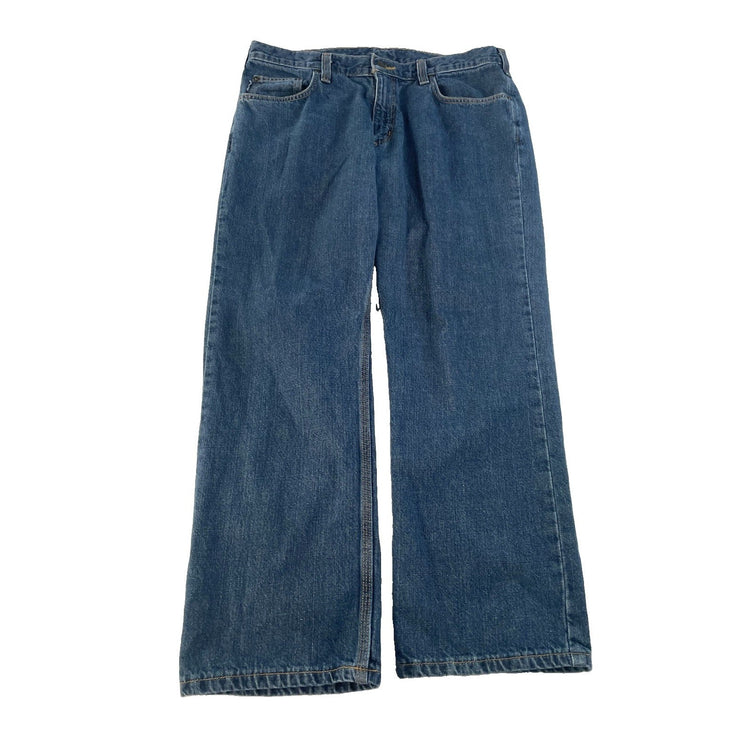 Mens Carhartt Blue Relaxed Fit Denim Jeans Size 34X30