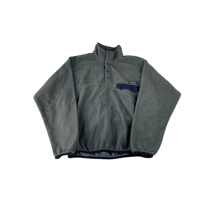 Mens Patagonia Synchilla Gray Snap-T Fleece Pullover Jacket Size S