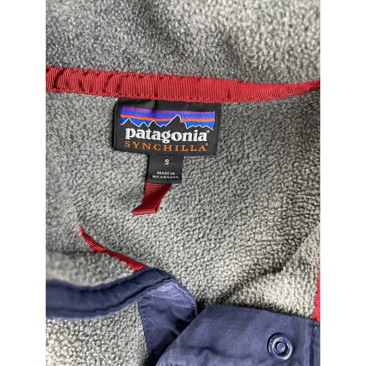 Mens Patagonia Synchilla Gray Snap-T Fleece Pullover Jacket Size S