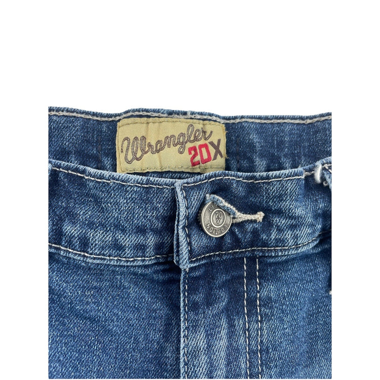 Boys Vintage Wrangler 20X Regular Bootcut Medium wash Denim Jeans Size 16r