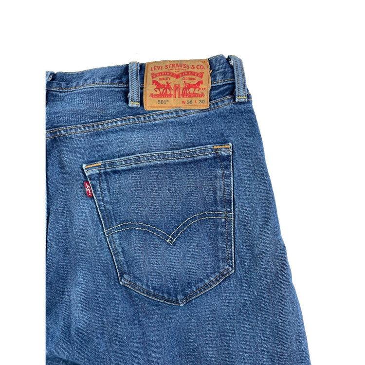Mens Levis 501 Blue Denim Jeans Size 38