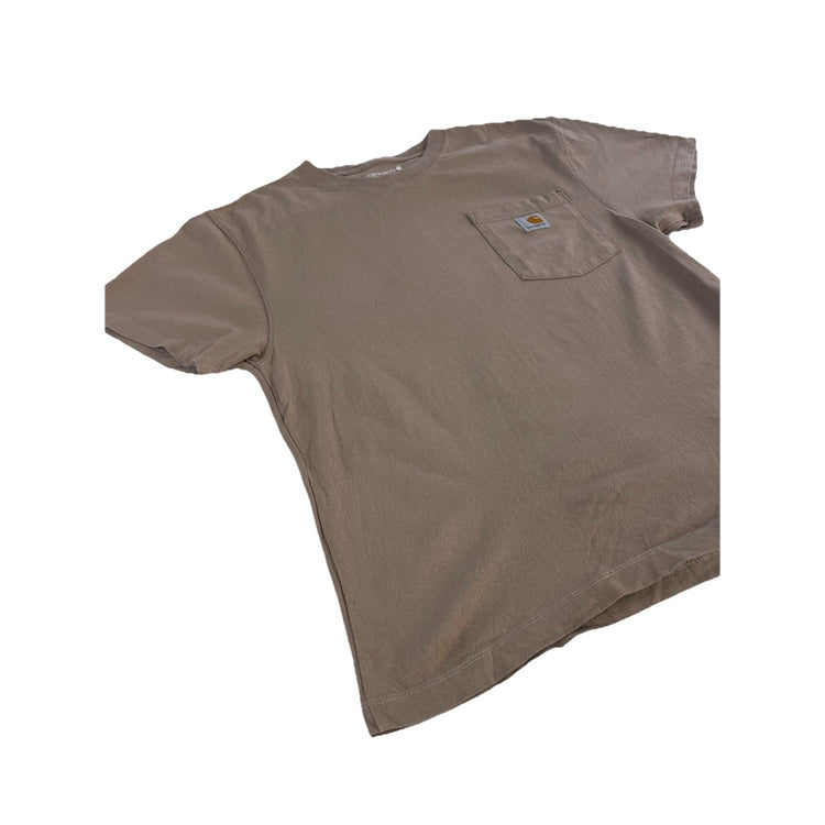 Mens Carhartt Light Brown Loose Fit T-Shirt Size S