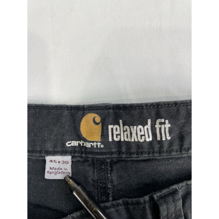 Mens Carhartt Black Relaxed Fit Jeans Size 46X30