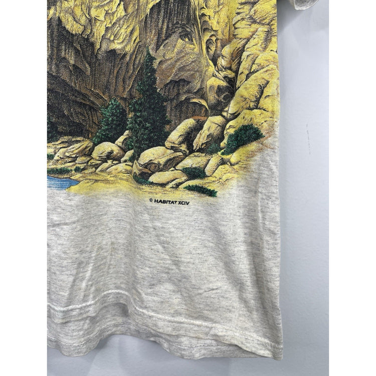 Vintage 90s Mens Native American Grey T-shirt Single Stitch Size Large