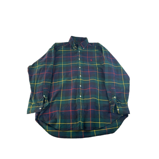 Men Vintage Ralph Lauren Blake Plaid Button Down Shirt Multicolor L