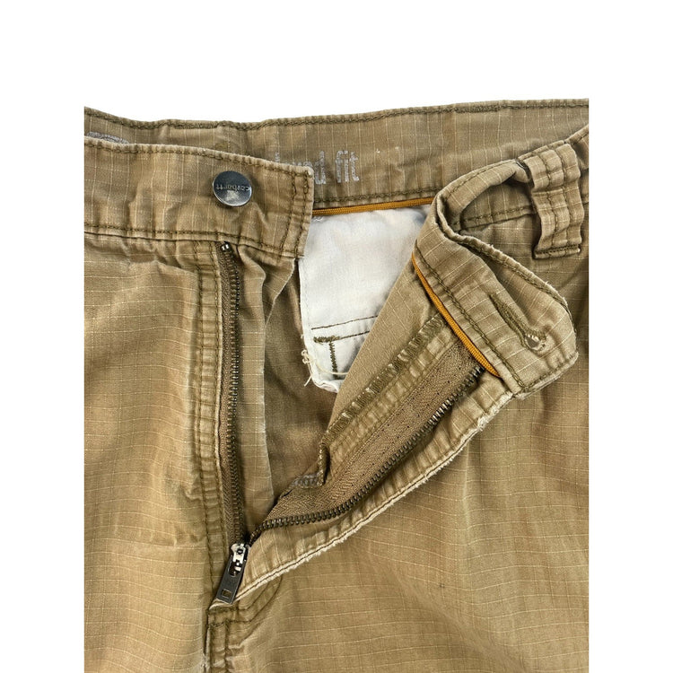 Mens Carhartt Khaki Relaxed Fit Cargo Shorts Size 38