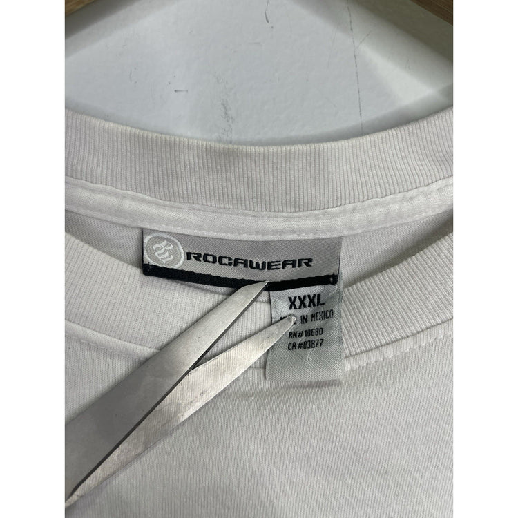 Men’s Roca Wear White Short Sleeve T-Shirt Y2K 2000s Skate Streetwear Sz 3XL