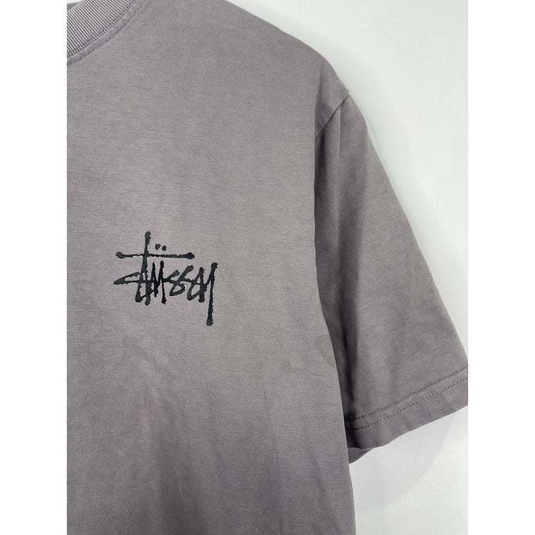 Y2k Men’s Stussy Dark Grey T-shirt Size Medium