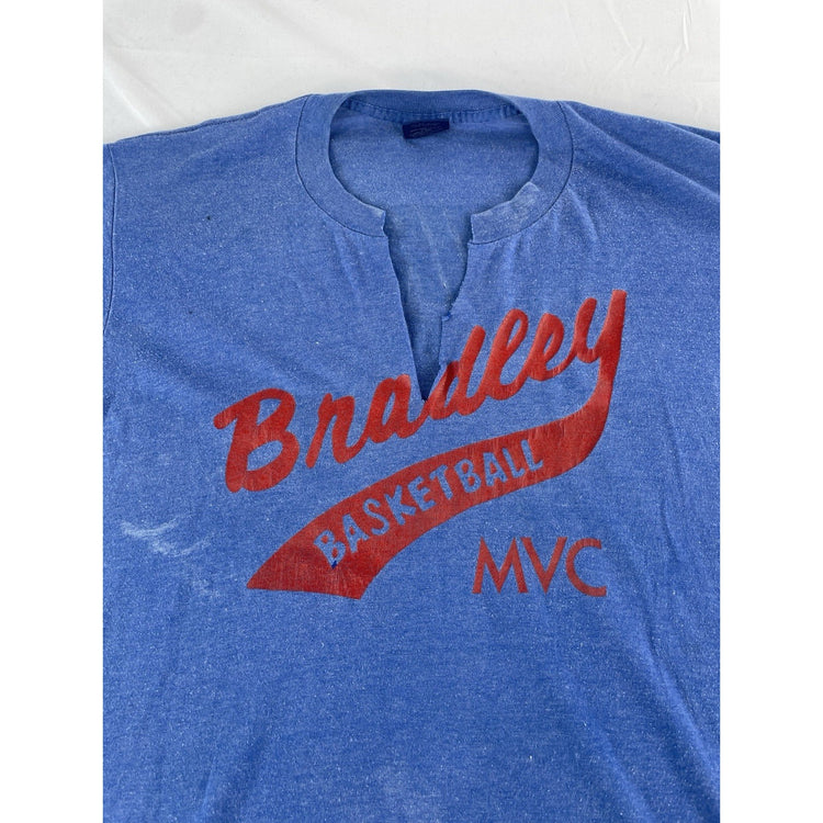 Mens Nike Bradley Basketball MVC Blue T Shirt Size Large