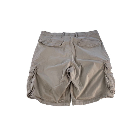 Mens GAP Tan Khaki Cotton Twill Multi Pocket Casual Cargo Shorts SIZE 34