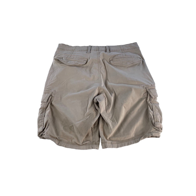 Mens GAP Tan Khaki Cotton Twill Multi Pocket Casual Cargo Shorts SIZE 34