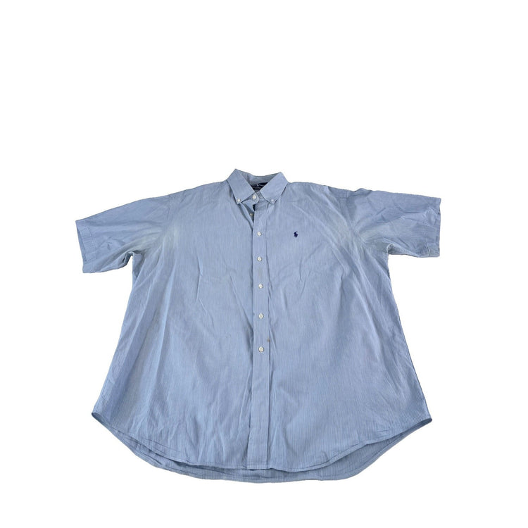 Mens Polo Ralph Lauren ‘Blake’ Blue Striped Long Sleeve Button Down Size XL