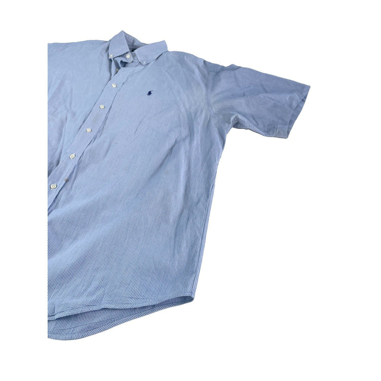 Mens Polo Ralph Lauren ‘Blake’ Blue Striped Long Sleeve Button Down Size XL