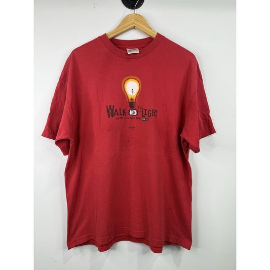 Vintage 2001 “walk In The Light” Jesus T-shirt Size xl