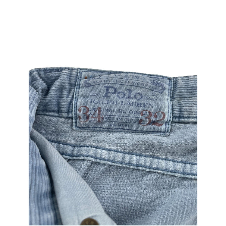 Mens Ralph Lauren Size 34X32 Blue Corduroy Pants