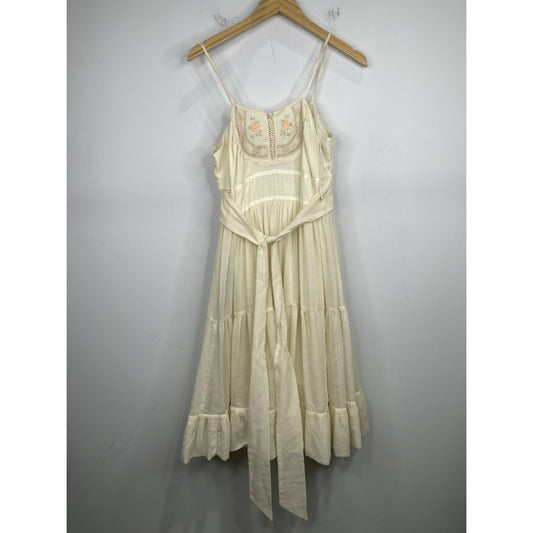 Women’s Vintage 90s Gunne Sax Long Pleated Embroidered Flower Sz 11