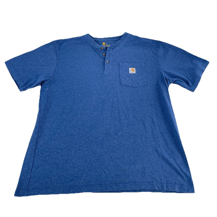 Mens Carhartt Classic Blue Harley Collar Tee Size Xl