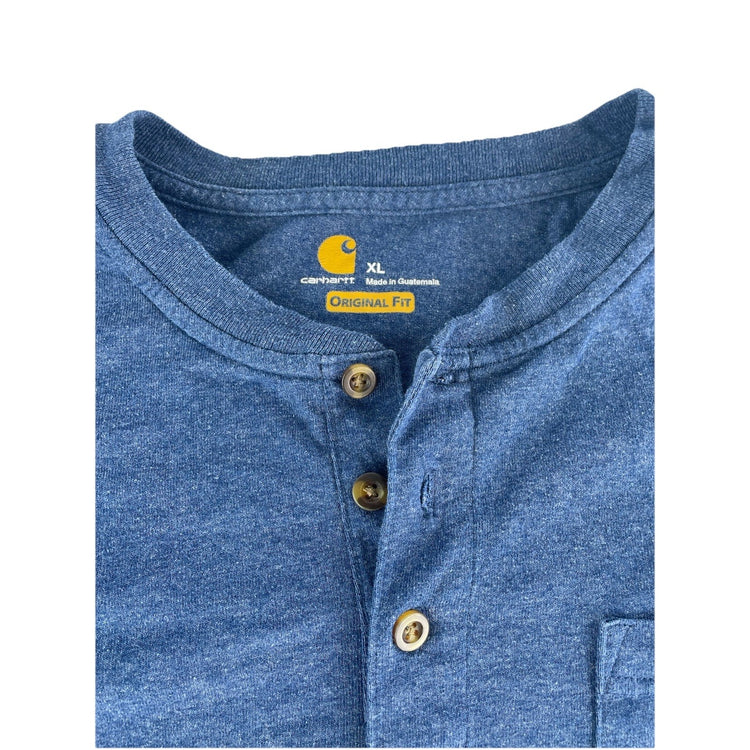 Mens Carhartt Classic Blue Harley Collar Tee Size Xl