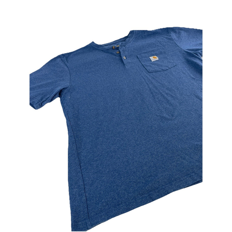 Mens Carhartt Classic Blue Harley Collar Tee Size Xl