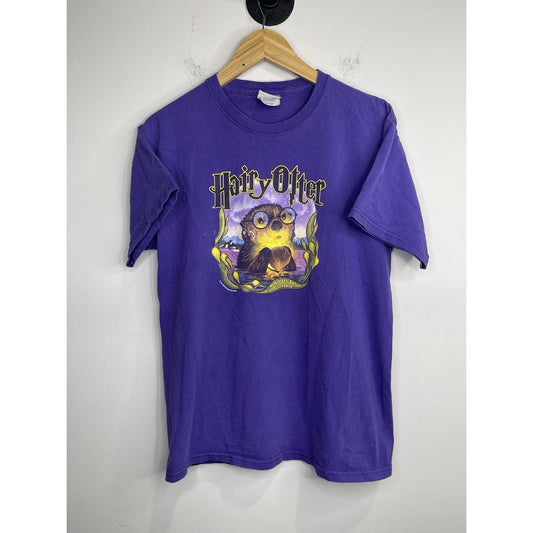Men’s Vintage Purple Hairy Otter Parody Harry Potter Spoof Graphic T Shirt Sz L