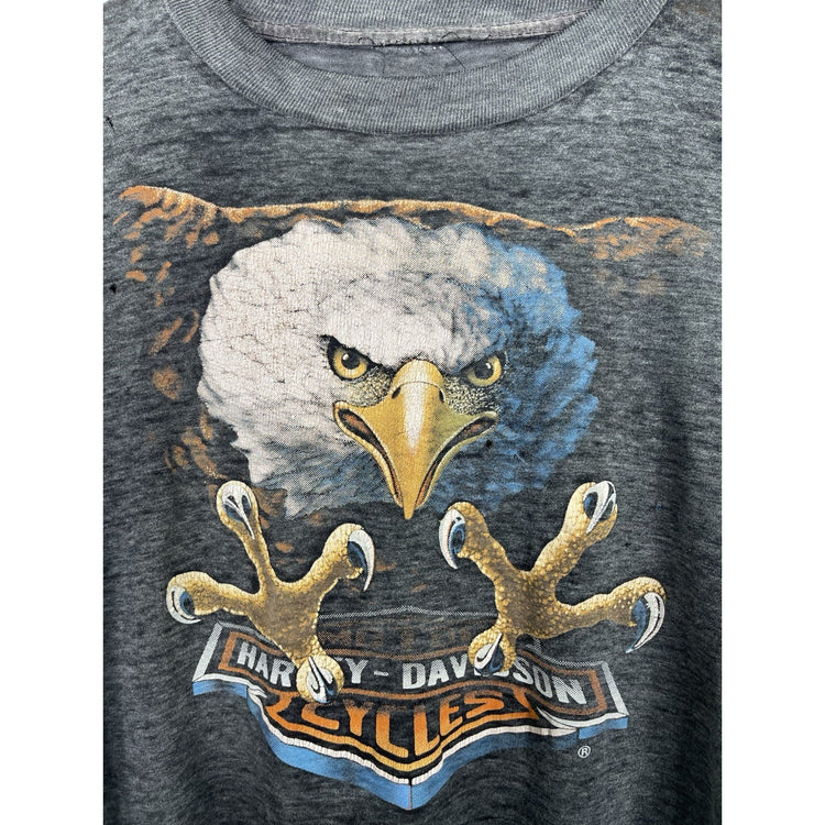 Rare Vintage 3D Emblem Harley Davidson Eagle Sleeveless Black 50/50 T-Shirt M/S