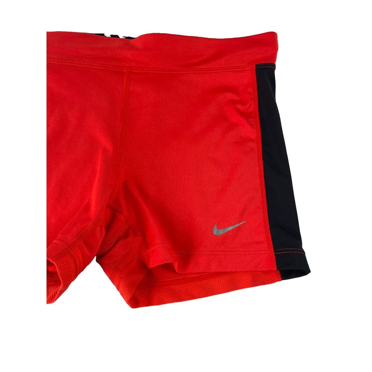 Women's Nike Dri-FIT Performance Compression Shorts, Red and Black, Size M