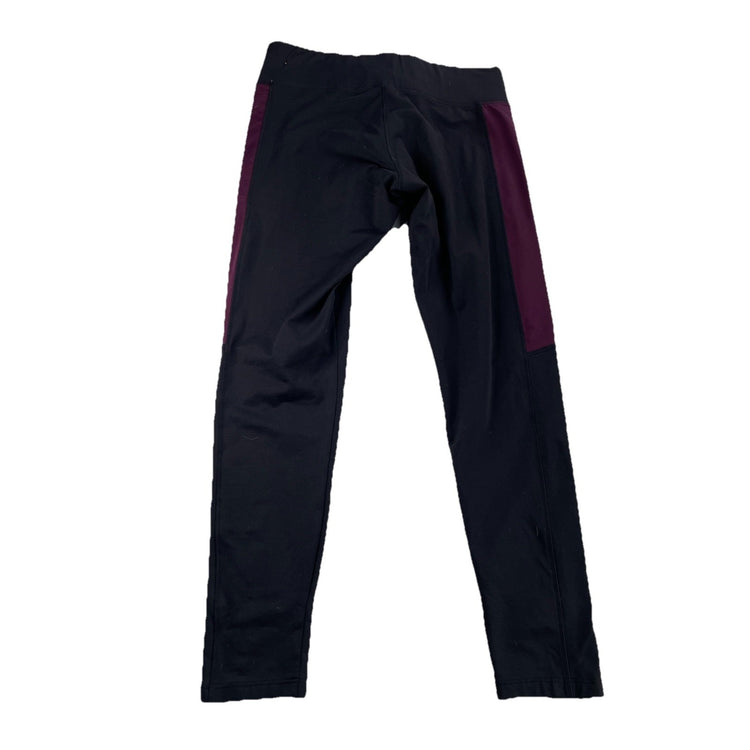 Womens PINK Victoria Secret Cozy Black&Dark Purple Panels Leggings Size L