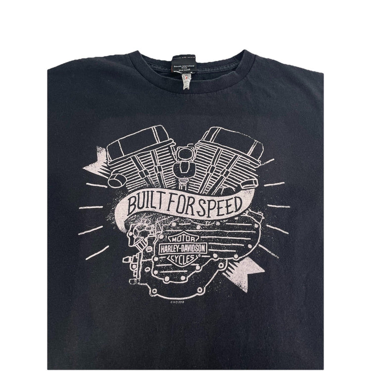 Mens Harley Davidson “Built For Speed” Basic  Black Tee Size M