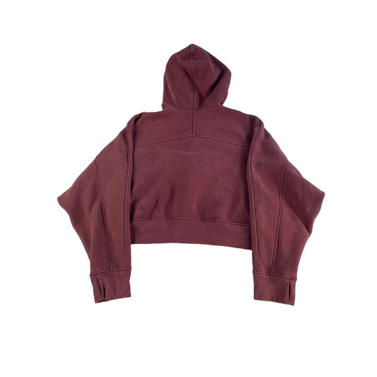 Womens Lululemon Maroon Plum Cropped Scuba Full Zip Hoodie SIZE 10