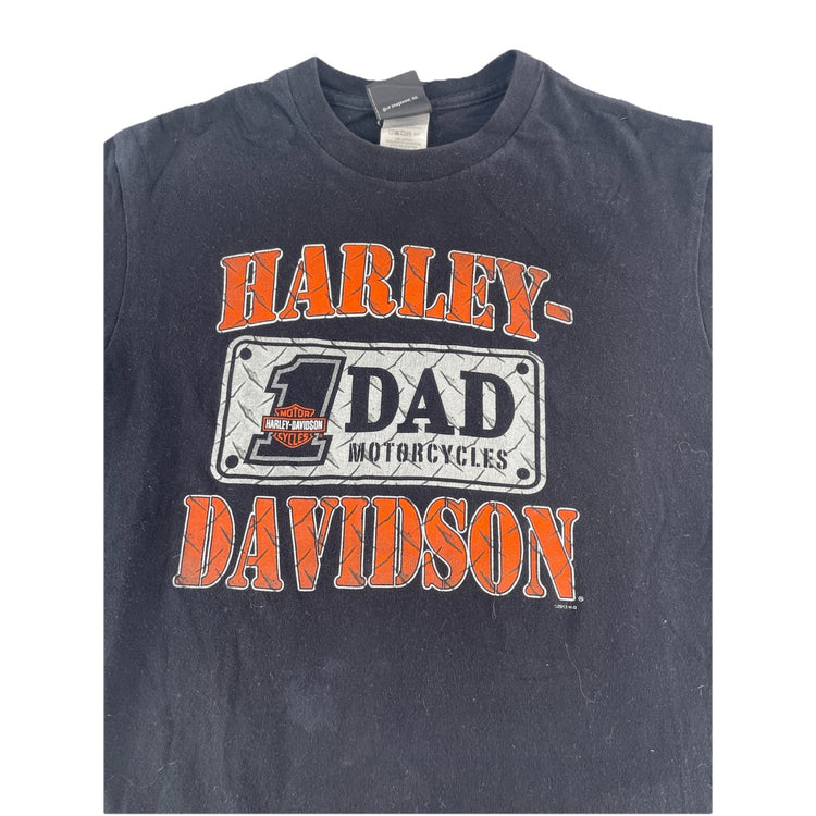 Men's Harley-Davidson Kingwood TX “#1 DAD” Black Graphic T-Shirt Size Medium